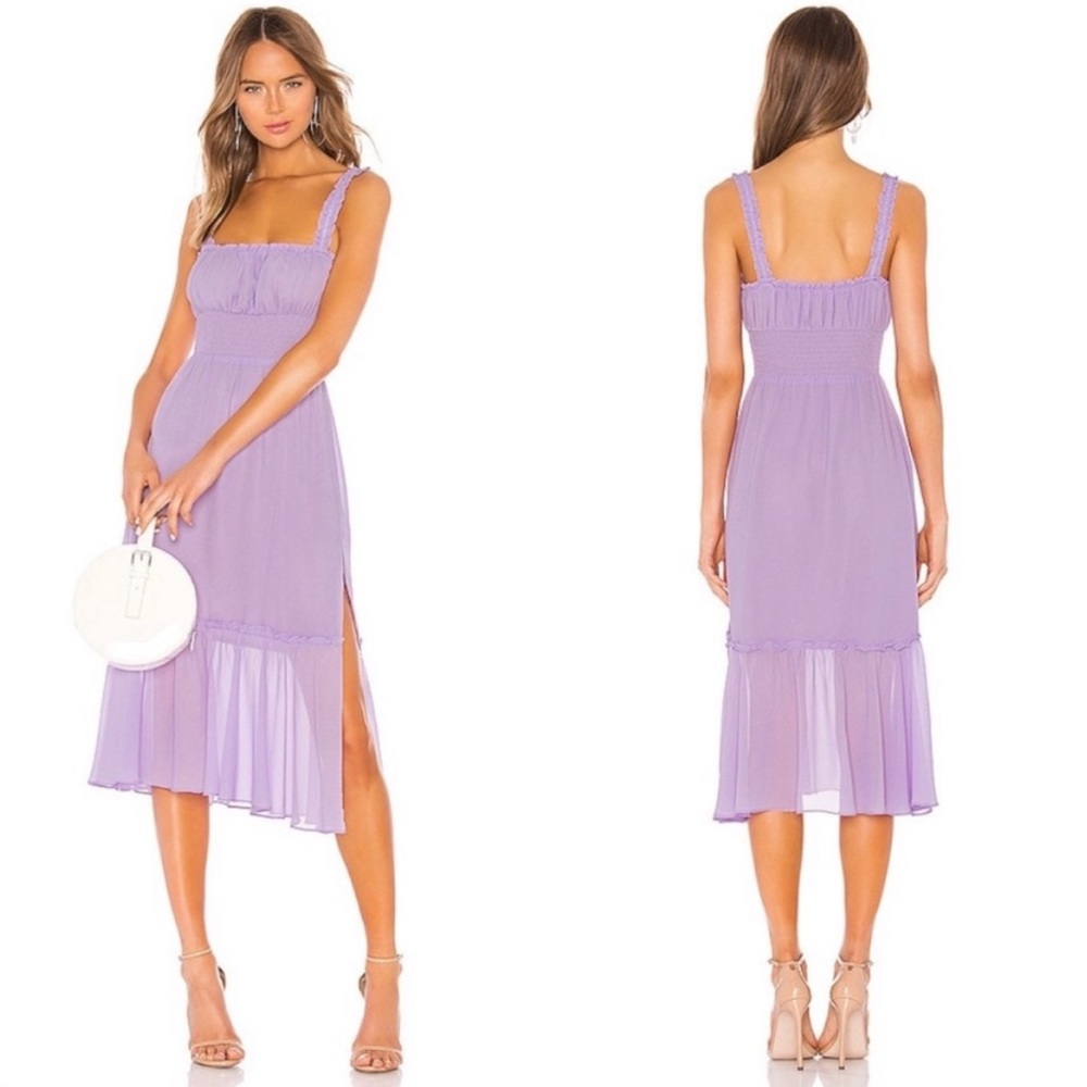 Lovers and Friends Arden Midi Dress in Lilac Purple